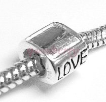 Sterling Silver LOVE BLOCK Bead for European Charm Bracelets