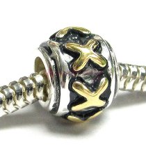 14K Gold plated Sterling Silver Love Hug Bead for European Charm Bracelets
