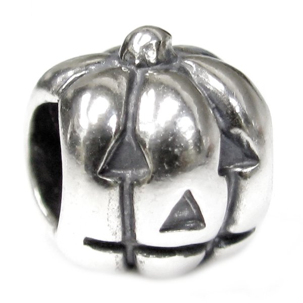 Sterling Silver Jack-O-Lantern HALLOWEEN PUMPKIN for European Charm Bracelets