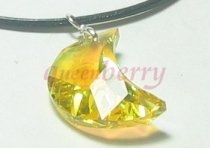 Moon Pendant: Topaz Swarovski Crystal