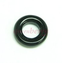 4x Black Agate Onyx Round Rondelle Bead Spacer 10MM for European Charm Bracelets