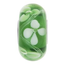 Sterling Silver Green Murano FLOWER Glass Bead for European Charm Bracelets 12.5mm