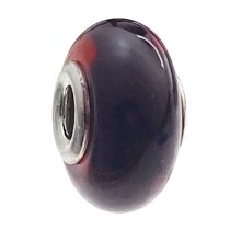 Sterling Silver Red Natural Baltic Amber Round Bead for European Charm Bracelets