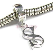 Sterling Silver Letter Initial S Dangle Bead for European Charm Bracelets