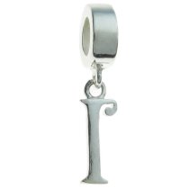 Sterling Silver Letter Initial I Dangle Bead for European Charm Bracelets