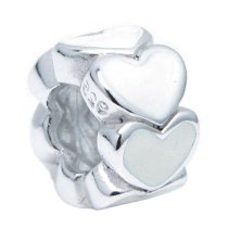 Sterling Silver Enamel Endless love Heart bead for European Charm Bracelets