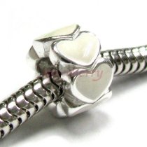Sterling Silver Enamel Endless love Heart bead for European Charm Bracelets
