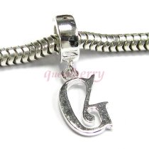 Sterling Silver Letter Initial G Dangle Bead for European Charm Bracelets