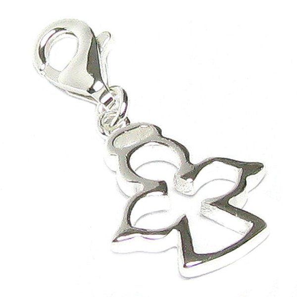 STERLING SILVER Little Angel Dangle Pendant for European Clip on Charm Bracelet w/ Lobster Clasp