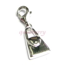 STERLING SILVER Hand Bag Dangle f/ European Clip on Charm Bracelets w/ Lobster Clasp