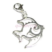 STERLING SILVER Filigree Tropical Fish Dangle f/ European Clip on Charm Bracelets w/ Lobster