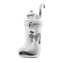 Sterling Silver Christmas Sock beads for European Charm Bracelets