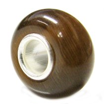 Sterling Silver ROUND Brown CAT EYE Bead for European Charm Bracelets