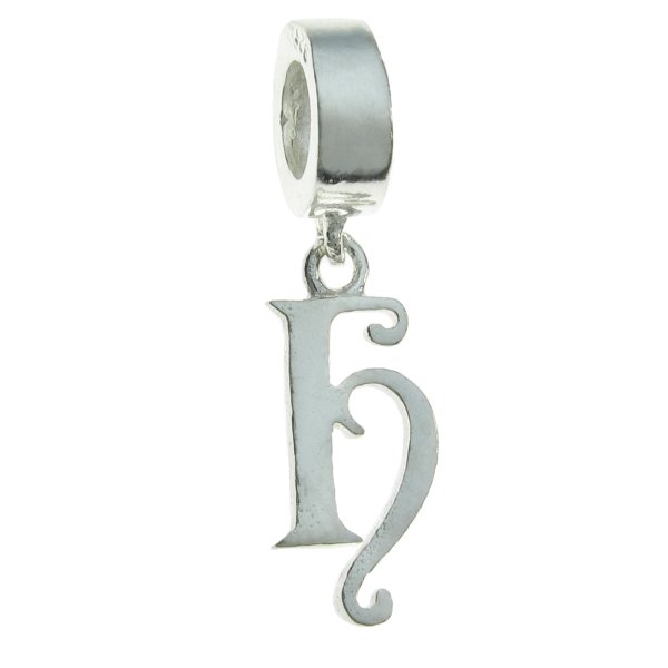 Sterling Silver Letter Initial H Dangle Bead for European Charm Bracelets
