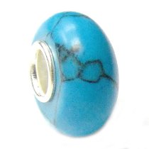 Sterling Silver TURQUOISE Round Bead for European Charm Bracelets