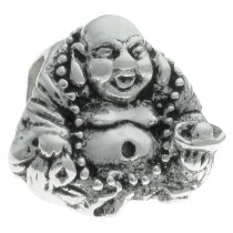 Sterling Silver CHINESE HAPPY Laughing Buddha Bead for European Charm Bracelets