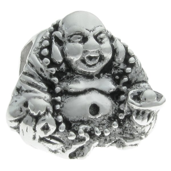 Sterling Silver CHINESE HAPPY Laughing Buddha Bead for European Charm Bracelets