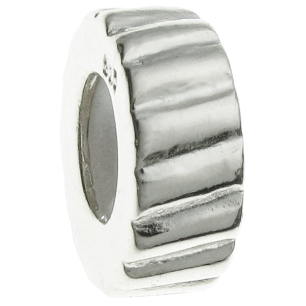 1 Pc of Sterling Silver Stopper with Rubber Focal Twisted Round Bead Charm for Pandora Troll Chamilia Biagi European Jewelry