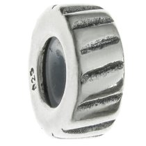 925 Sterling Silver Focal Round Stopper with Rubber Bead for Pandora