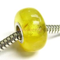 Sterling Silver Antique Amber Round Bead for European Story Charm Bracelets