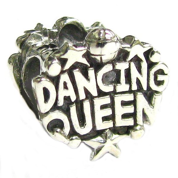 Sterling silver DANCING QUEEN Super Star Bead for European Story Charm Bracelets