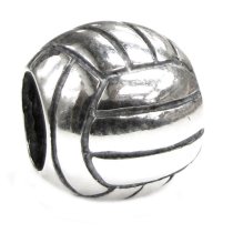 Sterling Silver Volleyball Ball Bead for European Story Charm Bracelets