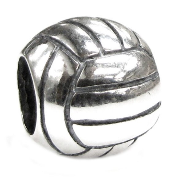 Sterling Silver Volleyball Ball Bead for European Story Charm Bracelets