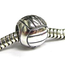Sterling Silver Volleyball Ball Bead for European Story Charm Bracelets