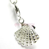Sterling Silver Sea Shell White pearl Dangle Pendant for European Lobster Clip on Bracelets