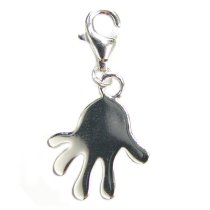STERLING SILVER hand Dangle Pendant for European Lobster Clip on Bracelets