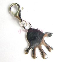 STERLING SILVER hand Dangle Pendant for European Lobster Clip on Bracelets