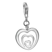 STERLING SILVER Lots of Love Heart Dangle Pendant for European Lobster Clip on Bracelets