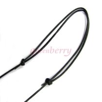 Swarovski Crystal Pink Rose AB Pendant Black leather 1mm Choker Necklace 14" 16" 18" 20" 22" 24" Adjustable