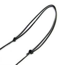 Swarovski Crystal Silver Night Heart Charm pendant 28mm Sterling Silver Black leather 1mm Necklace 14" 16" 18" 20" 22" 24" Adjustable
