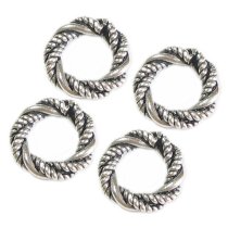 4x Sterling Silver Twisted Spacer Bead Ring 9.5mm for European Charm Bracelets