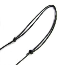 Swarovski Crystal Miss U Heart Love Charm pendant Black leather 1mm Choker Necklace 14" 16" 18" 20" 22" 24" Adjustable