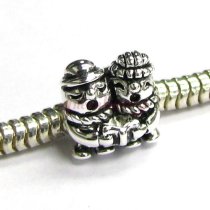 Sterling Silver Christmas Snowman Singing Couple Bead F/ European Charm Bracelet