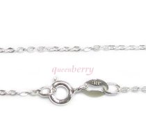 Italian Sterling Silver FLAT CABLE ROLO chain Necklace with spring clasp 18″