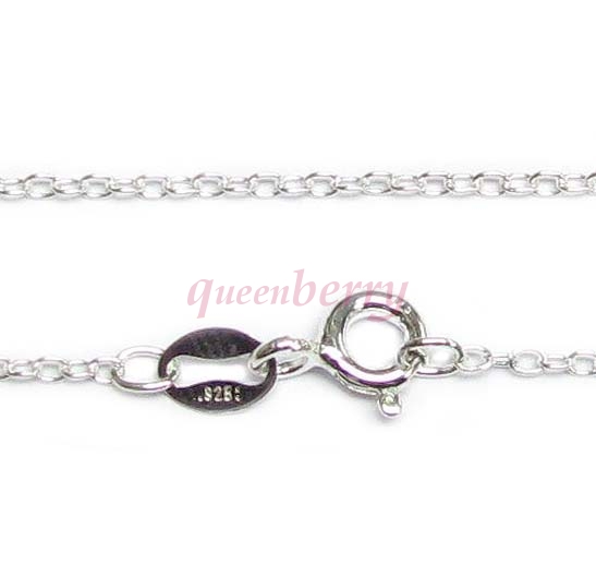 Italian Sterling Silver OVAL CABLE ROLO chain Necklace with spring clasp 18"