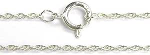 Italian Sterling Silver 8r Rope Chain Necklace With Spring Ring Clasp 16''