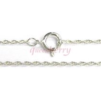 Italian Sterling Silver 8R Rope Chain Necklace with Spring ring clasp 18″