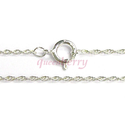 Italian Sterling Silver 8R Rope Chain Necklace with Spring ring clasp 18"