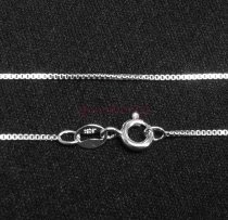 Italian Sterling Silver 0.9mm BOX Chain Necklace with spring clasp 18″