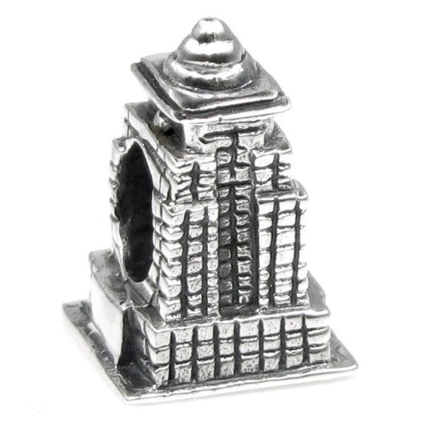 Sterling Silver America USA EMPIRE STATE Building Bead for European Charm Bracelets