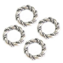 4 pcs Sterling Silver Twist Ring Spacer for Pandora Troll European Bracelets