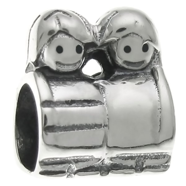 Sterling Silver Cute Boy Girl Mom's Son Daughter Kid Bead for Pandora Troll European Charm Bracelets