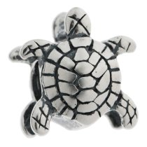 Sterling silver Sea Turtle Bead for European Charm Bracelets