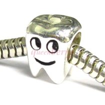 Sterling silver Smily Tooth bead for Pandora Troll European Charm Bracelets