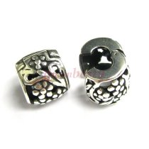 Antique Sterling Silver Filigree Flower Clip Clasp Floral Stopper Bead for Pandora European Charm Bracelets