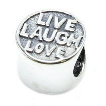 Sterling Silver LIVE LOVE LAUGH Beads for European Charm Bracelets